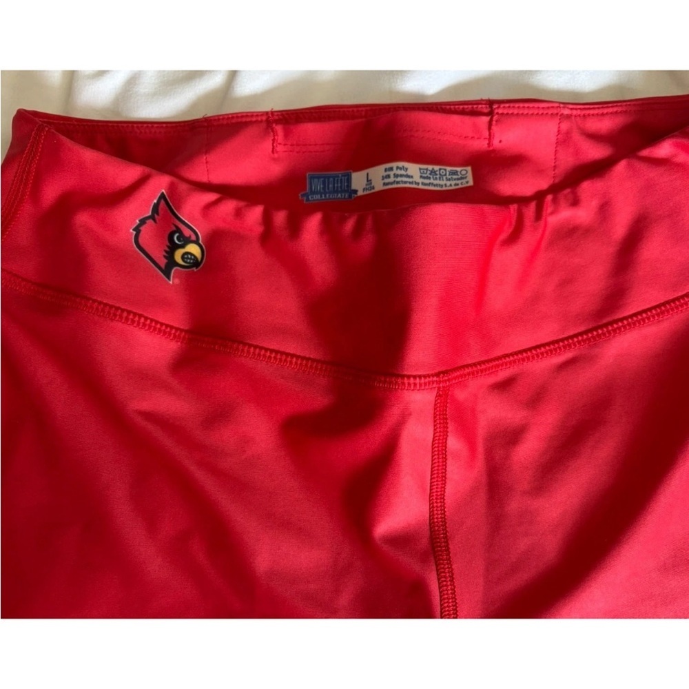 Collegiate U of L / Louisville Cardinals womans Red &Black Colorblock Leggings L - Picture 5 of 7